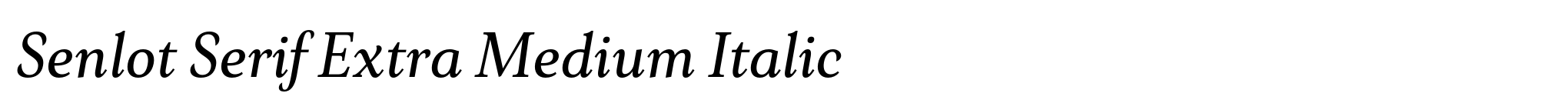 Senlot Serif Extra Medium Italic image